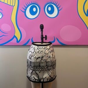 Moschino Cheap Chic Black White Graffiti Plastic Mini Skirt